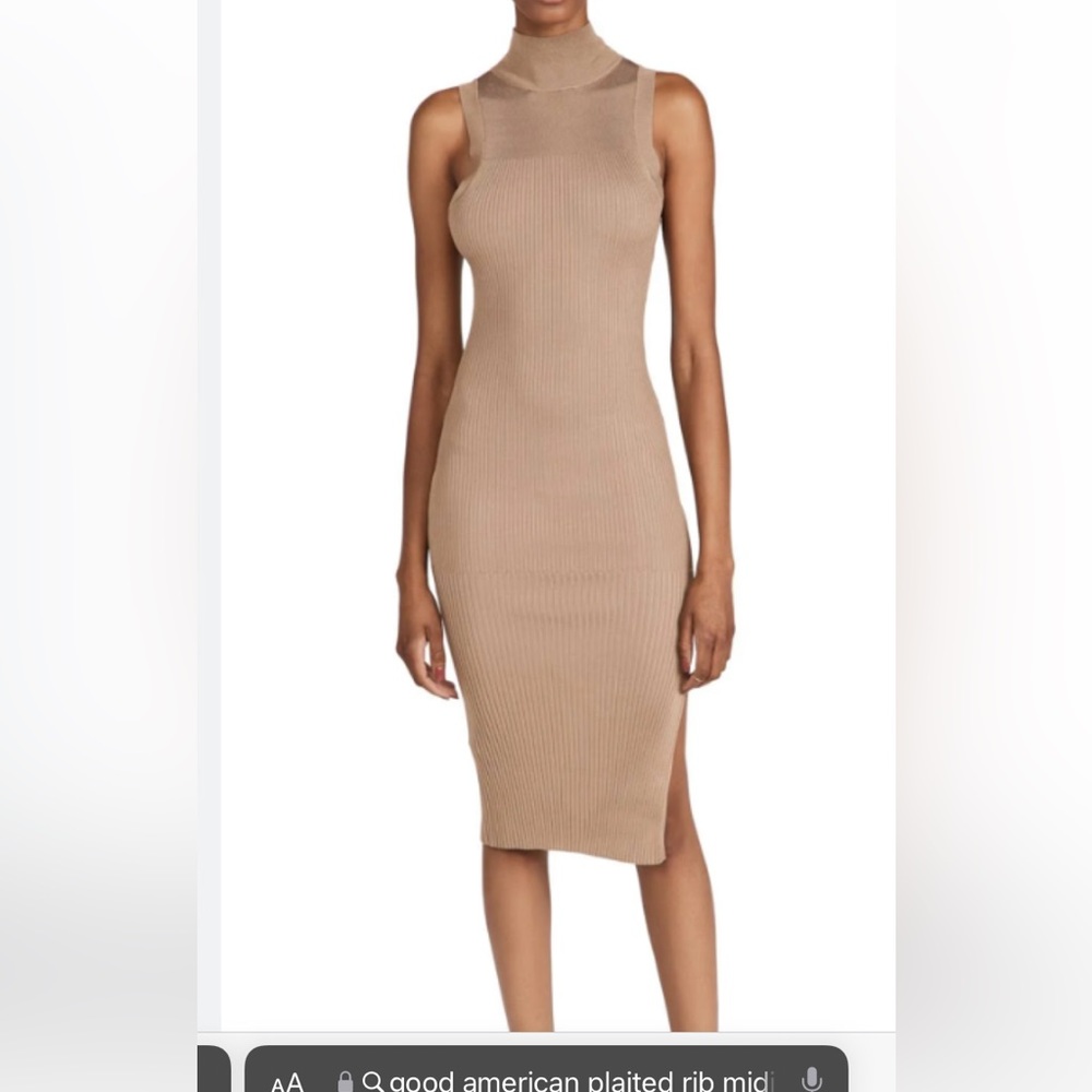 Good American Dresses Good American Plaited Rib Midi Dress Warm Caramel